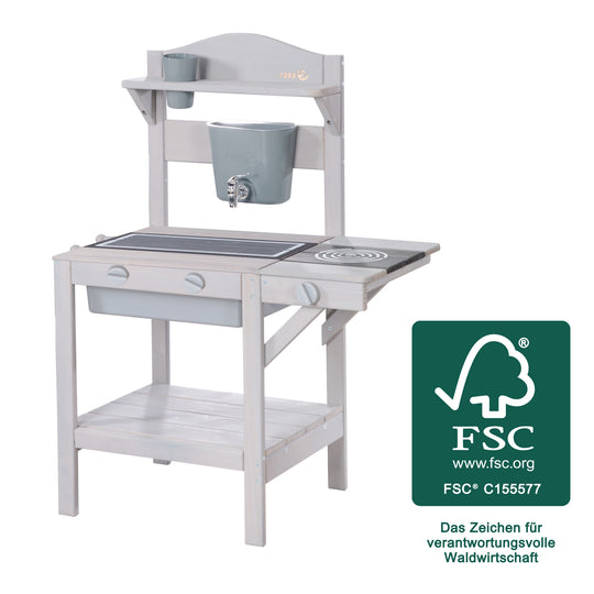 Outdoor-Cucina giocattolo incl. accessori - FSC Certificato legno - Grigio laccato – Infografica (12/12)