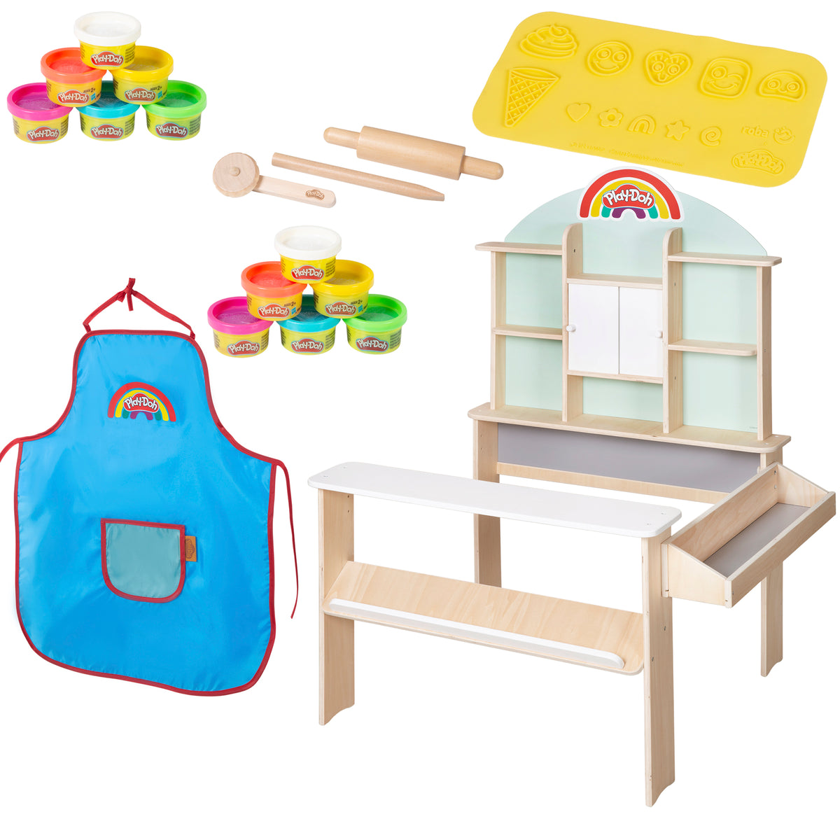 roba x Play-Doh Kaufladen für Kinder mit 12 Knetdosen & Zubehör – Produktbild (1/15)