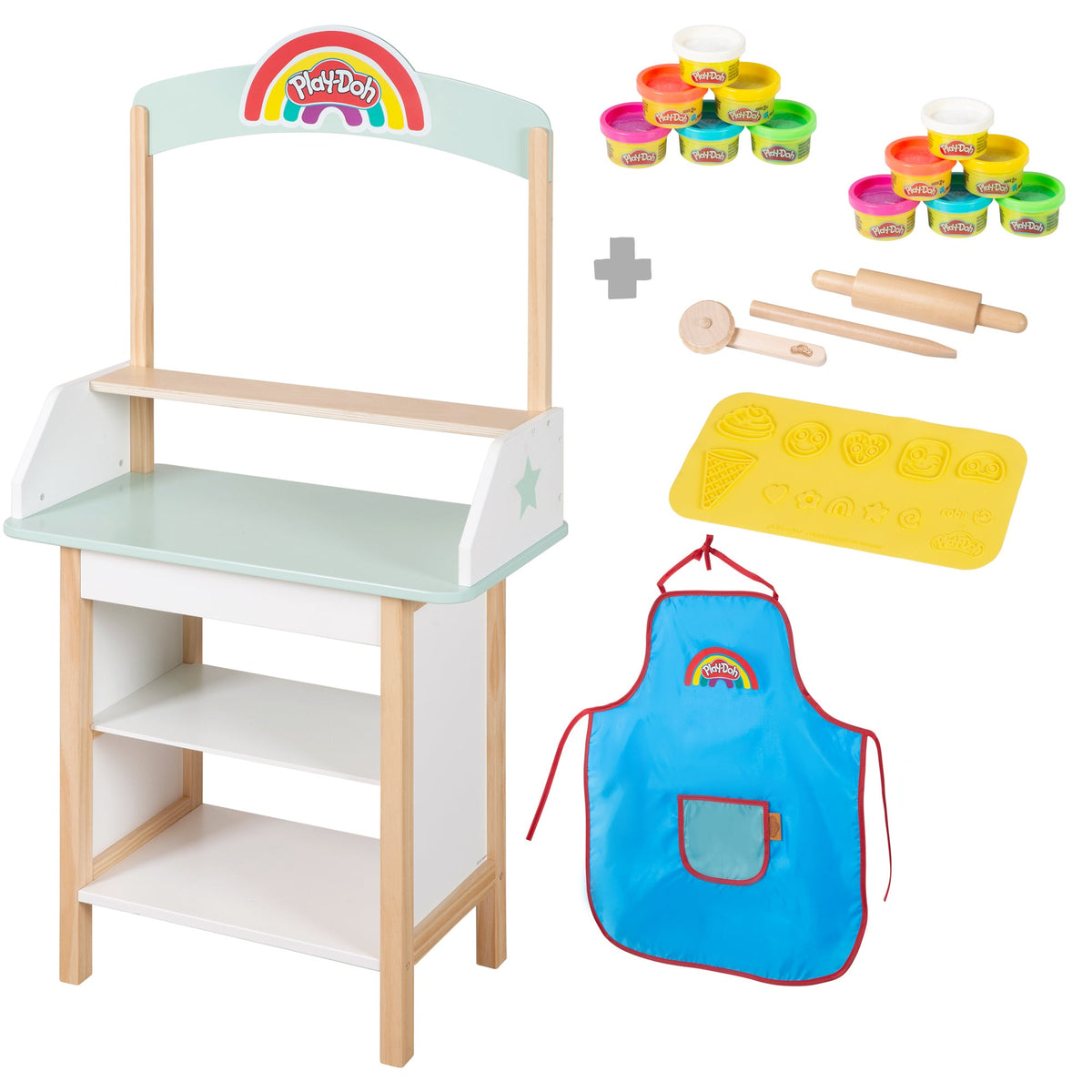 roba x Play-Doh Eisstand inkl. Knetzubehör - Aus FSC-zertifiziertem Holz – Freisteller (1/14)
