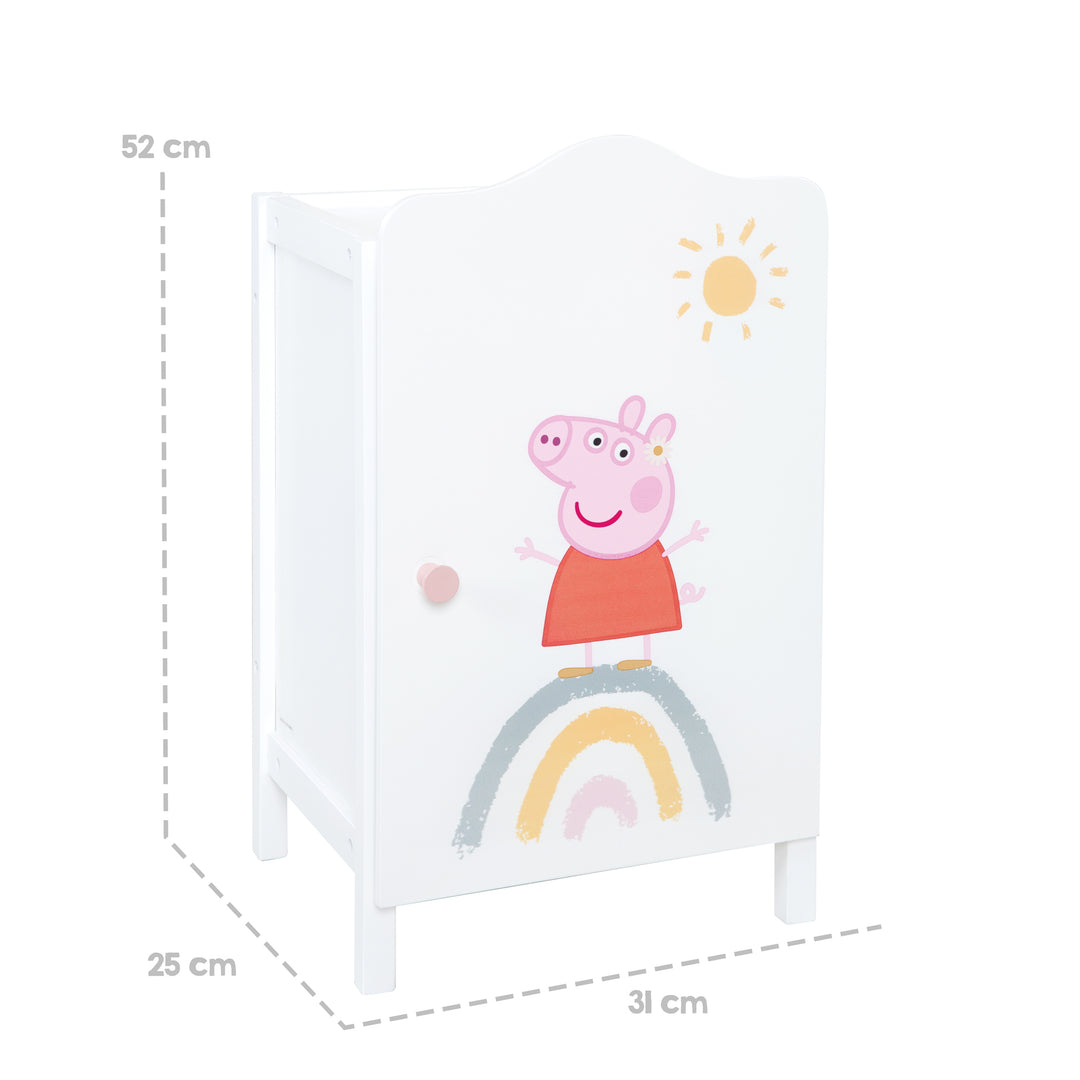 Puppenkleiderschrank 'Peppa Pig' für Puppenkleidung & -zubehör - Holz weiß lackiert – Infografik (5/6)
