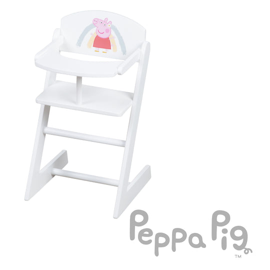 Puppenhochstuhl 'Peppa Pig' für Babypuppen - Stuhl aus weiß lackiertem Holz – Freisteller (3/5)