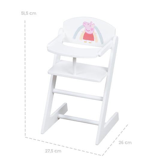 Puppenhochstuhl 'Peppa Pig' für Babypuppen - Stuhl aus weiß lackiertem Holz – Infografik (4/5)