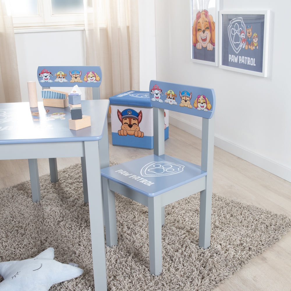 Kinderstuhl 'Paw Patrol' - Passende Ergänzung zur Sitzgruppe - Holz grau / blau – Milieubild (2/10)