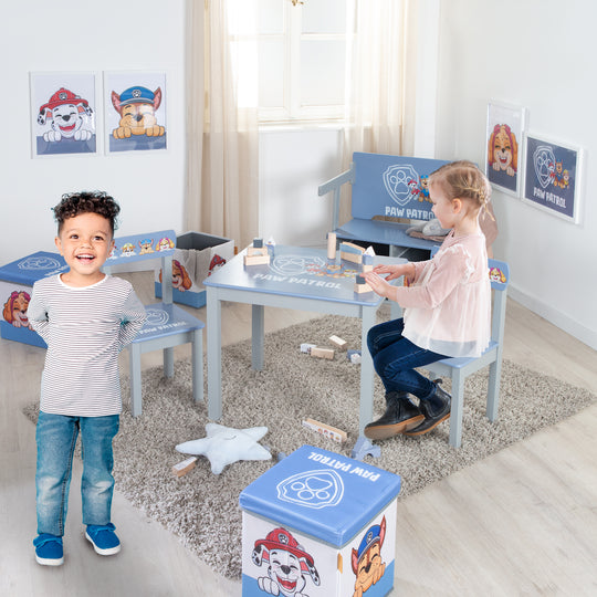 Children's Chair 'Paw Patrol' - Matching Addition for Seating Set - Wood Grey / Blue – Lifestyle Image (8/10)