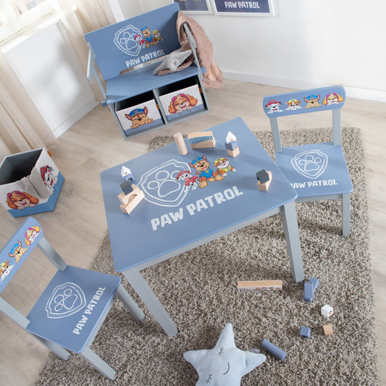 Children's Chair 'Paw Patrol' - Matching Addition for Seating Set - Wood Grey / Blue – Lifestyle Image (9/10)