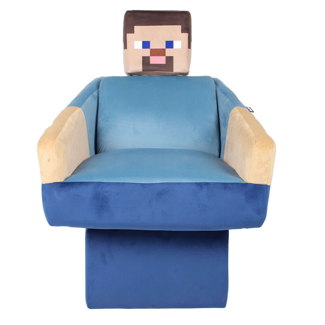 Drehsessel 'Minecraft' - Design Steve mit Arm- & Kopfstütze - Blau / Beige – Freisteller (1/7)