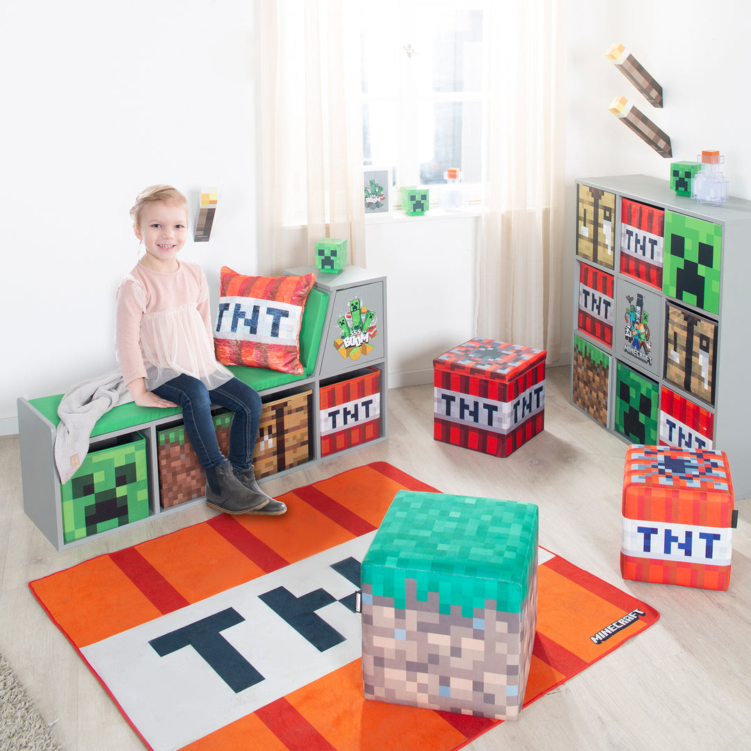 Pouf & Ottomane 'Minecraft' 2er Set - Gepolsterte Sitzfläche - Gras / TNT – Milieubild (10/11)