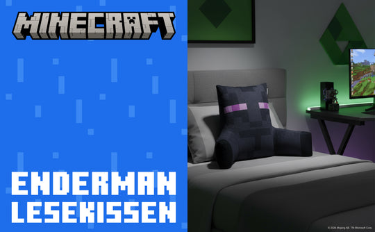 Cuscino da lettura e relax 'Minecraft' - Enderman - tessuto di velluto