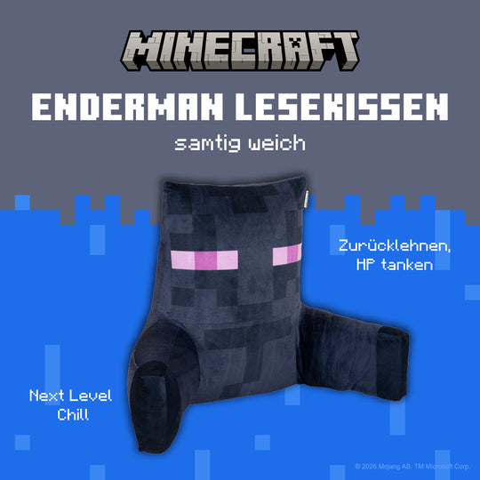 Cuscino da lettura e relax 'Minecraft' - Enderman - tessuto di velluto