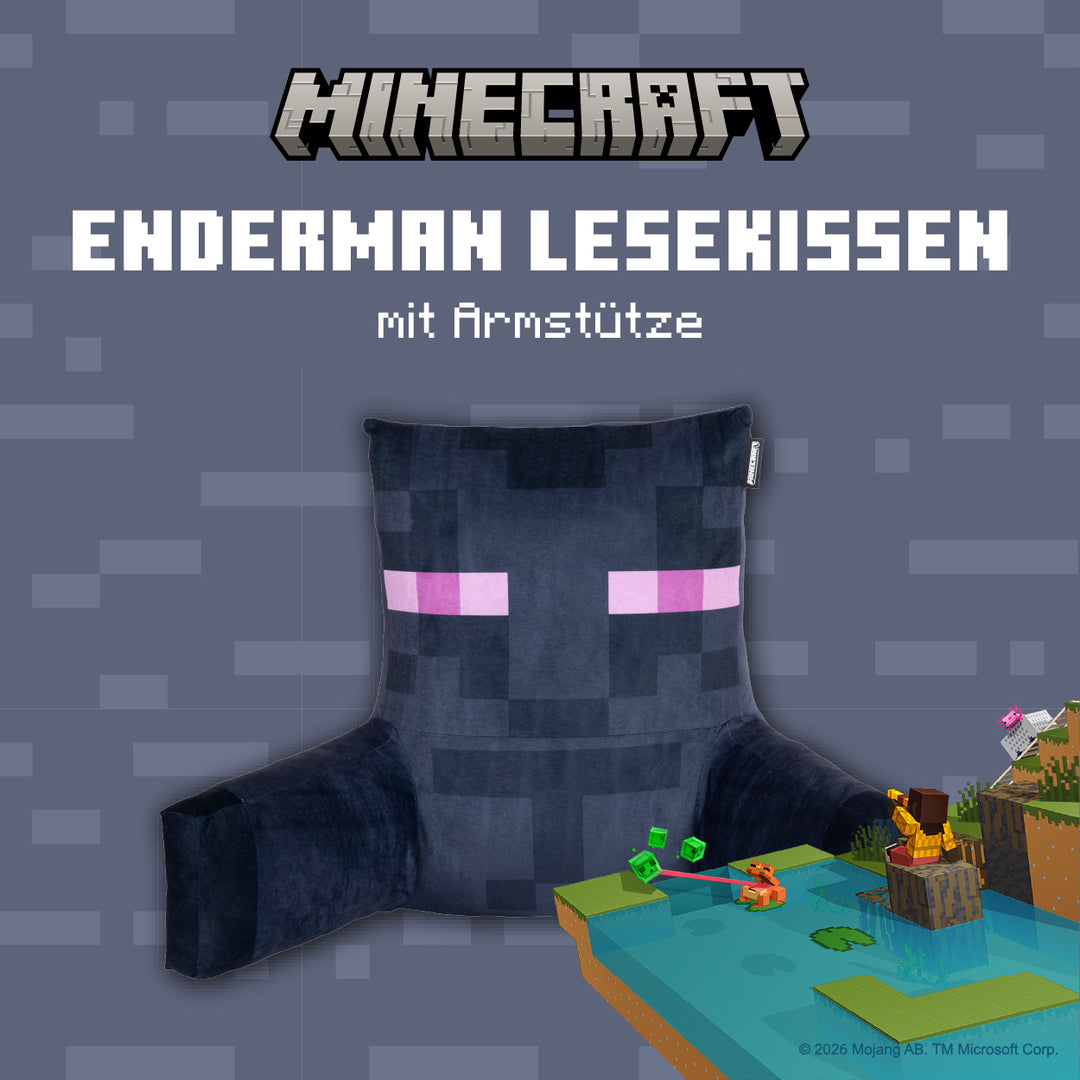 Cuscino da lettura e relax 'Minecraft' - Enderman - tessuto di velluto