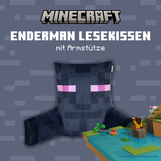 Cuscino da lettura e relax 'Minecraft' - Enderman - tessuto di velluto