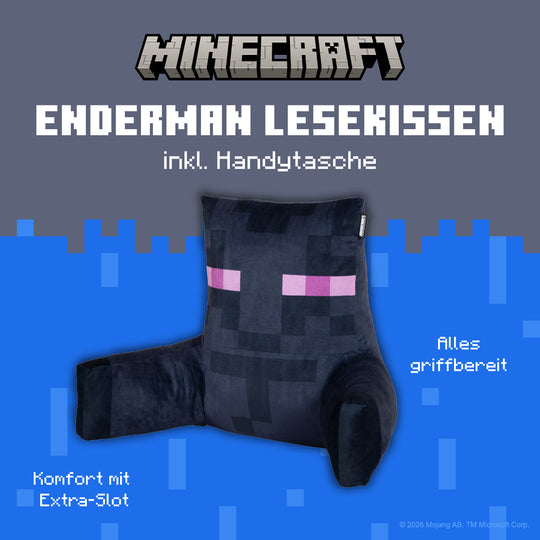 Cuscino da lettura e relax 'Minecraft' - Enderman - tessuto di velluto