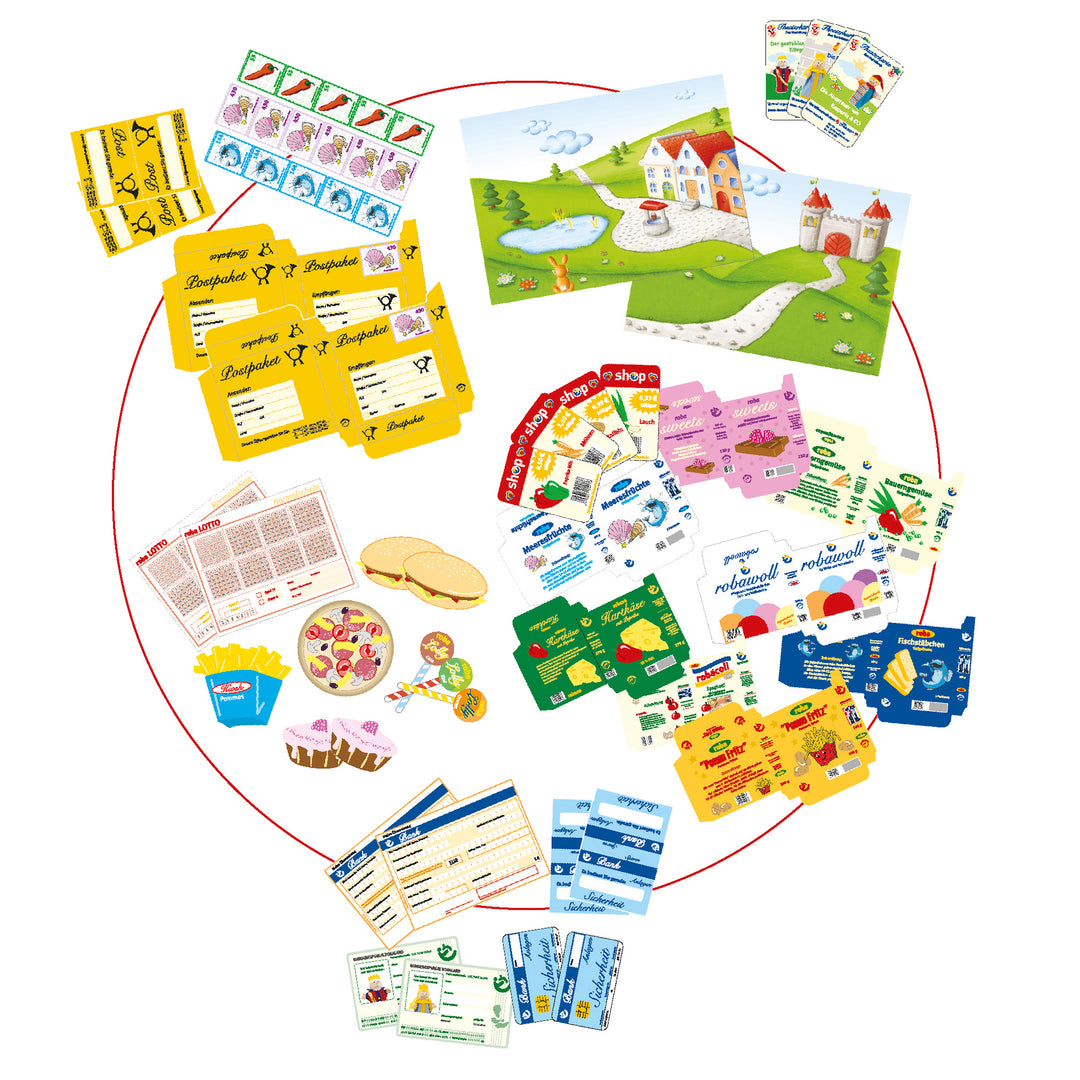 Playhouse-Kombination 4-Sided - Play Shop, Puppet Theatre, Kiosk, Bench & Post - Multicolour – Detail Image (6/6)