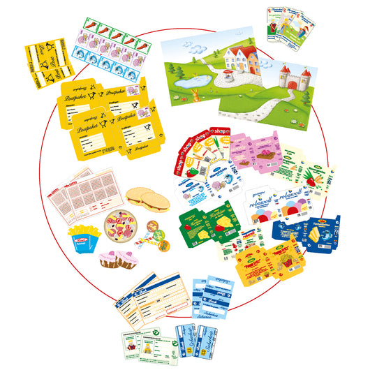 Playhouse-Kombination 4-Sided - Play Shop, Puppet Theatre, Kiosk, Bench & Post - Multicolour – Detail Image (6/6)