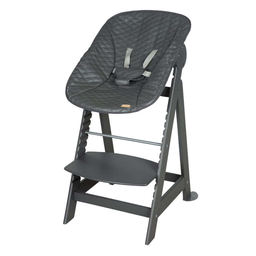 Hochstuhl Set 2in1 'Born Up' - Treppenhochstuhl 'Sit Up' + Aufsatz 'Graphite gesteppt' - Anthrazit – Freisteller (3/15)