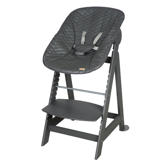 Hochstuhl Set 2in1 'Born Up' - Treppenhochstuhl 'Sit Up' + Aufsatz 'Graphite gesteppt' - Anthrazit – Freisteller (3/15)