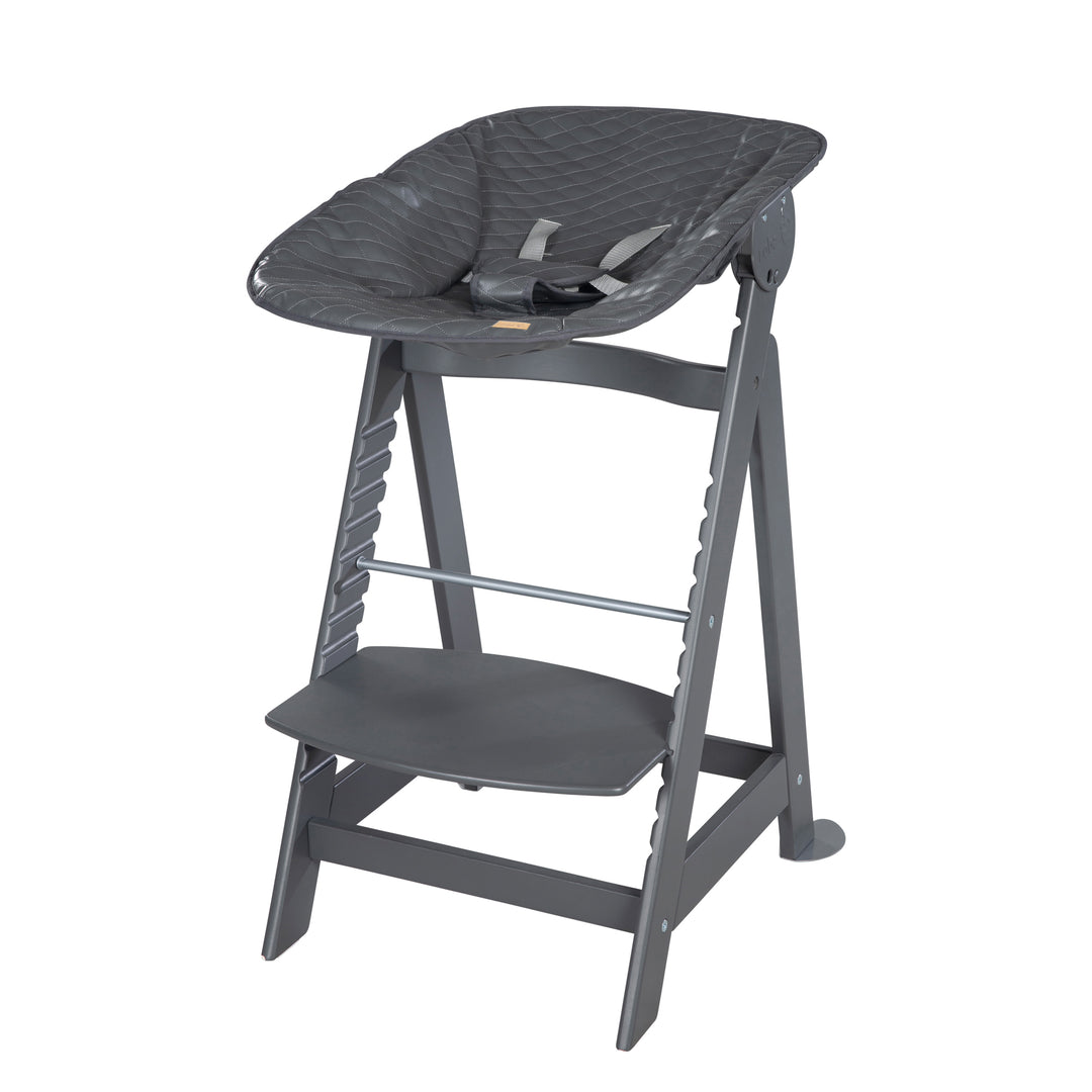 Hochstuhl Set 2in1 'Born Up' - Treppenhochstuhl 'Sit Up' + Aufsatz 'Graphite gesteppt' - Anthrazit – Freisteller (4/15)