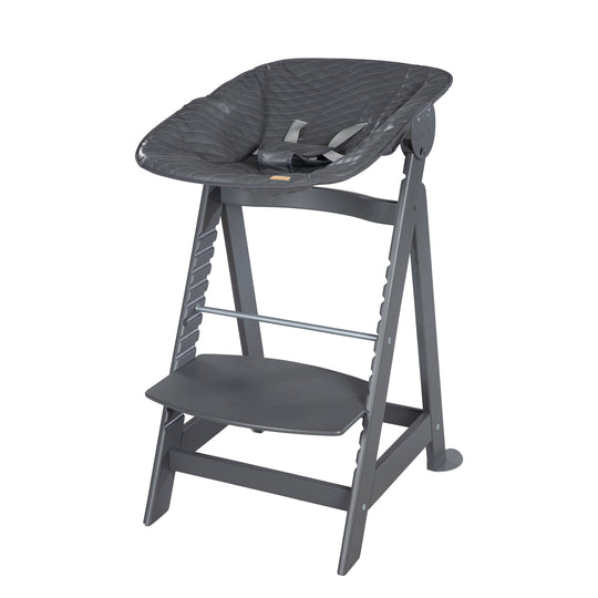 Hochstuhl Set 2in1 'Born Up' - Treppenhochstuhl 'Sit Up' + Aufsatz 'Graphite gesteppt' - Anthrazit – Freisteller (4/15)