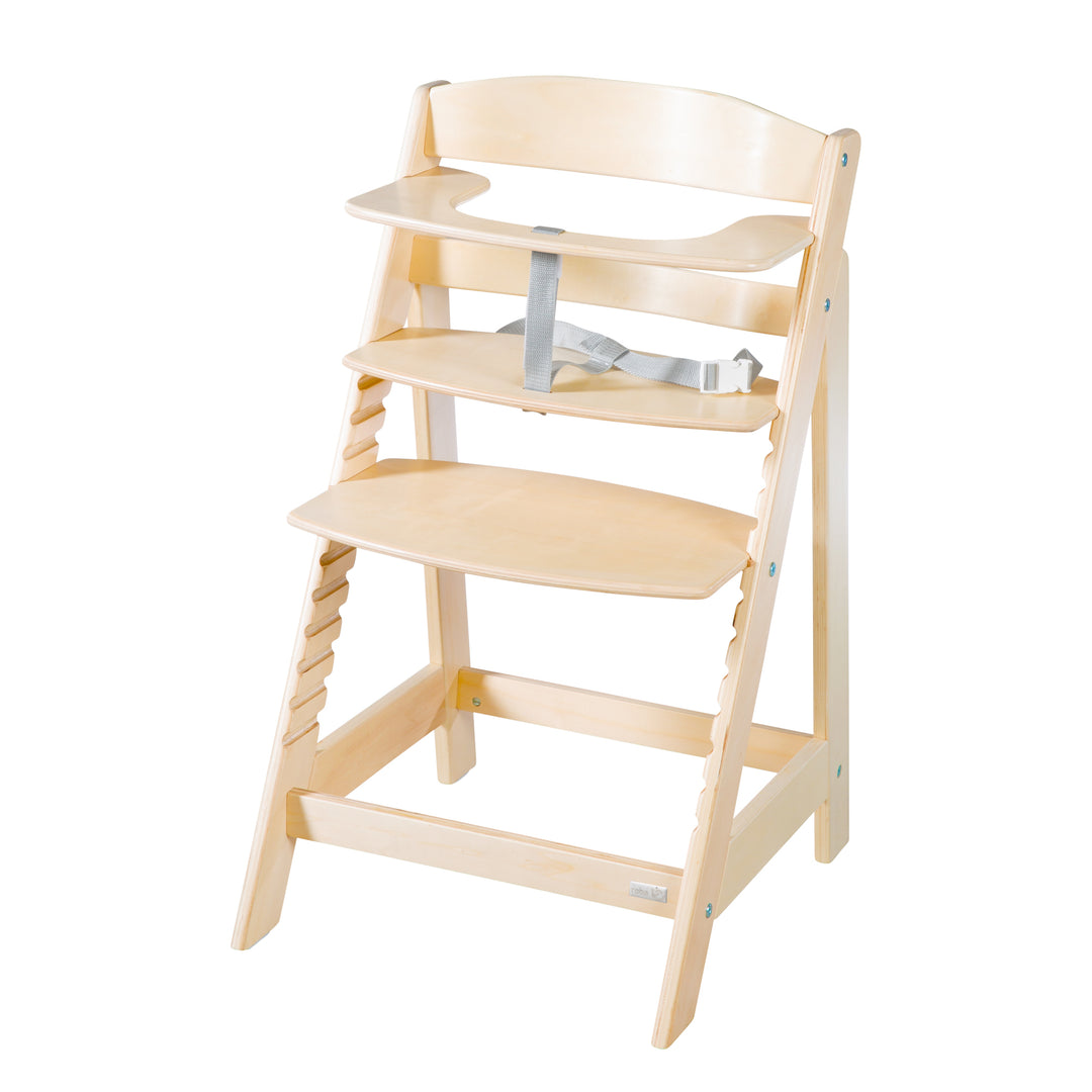 Hochstuhl Set 2in1 'Born Up' - Treppenhochstuhl 'Sit Up' + Aufsatz 'Greyish gesteppt - Natur – Freisteller (9/25)