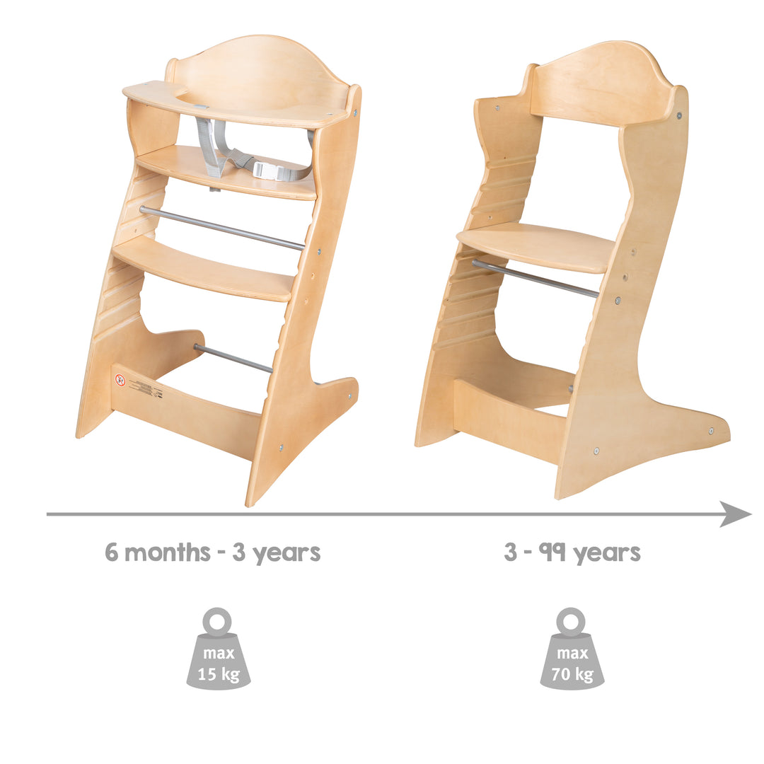 Treppenhochstuhl 'Chair Up ', mitwachsender Hochstuhl für Babys & Kinder, Holz, natur – Infografik (6/7)