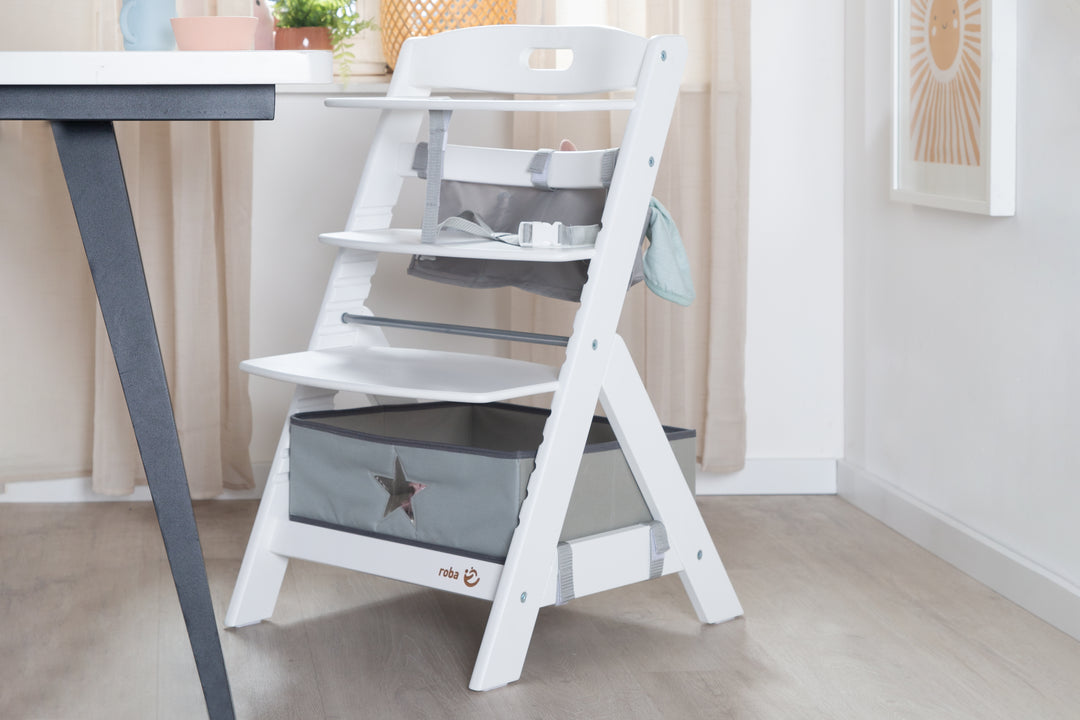Baby High Chair 'Liv Up' incl. High Chair Organiser - FSC Certified Wood - White – Product Image (2/6)