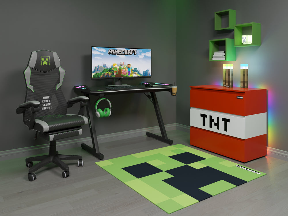 Teppich 'Minecraft' Creeper - 120 x 120 cm - Grün / Schwarz – Produktbild (2/4)
