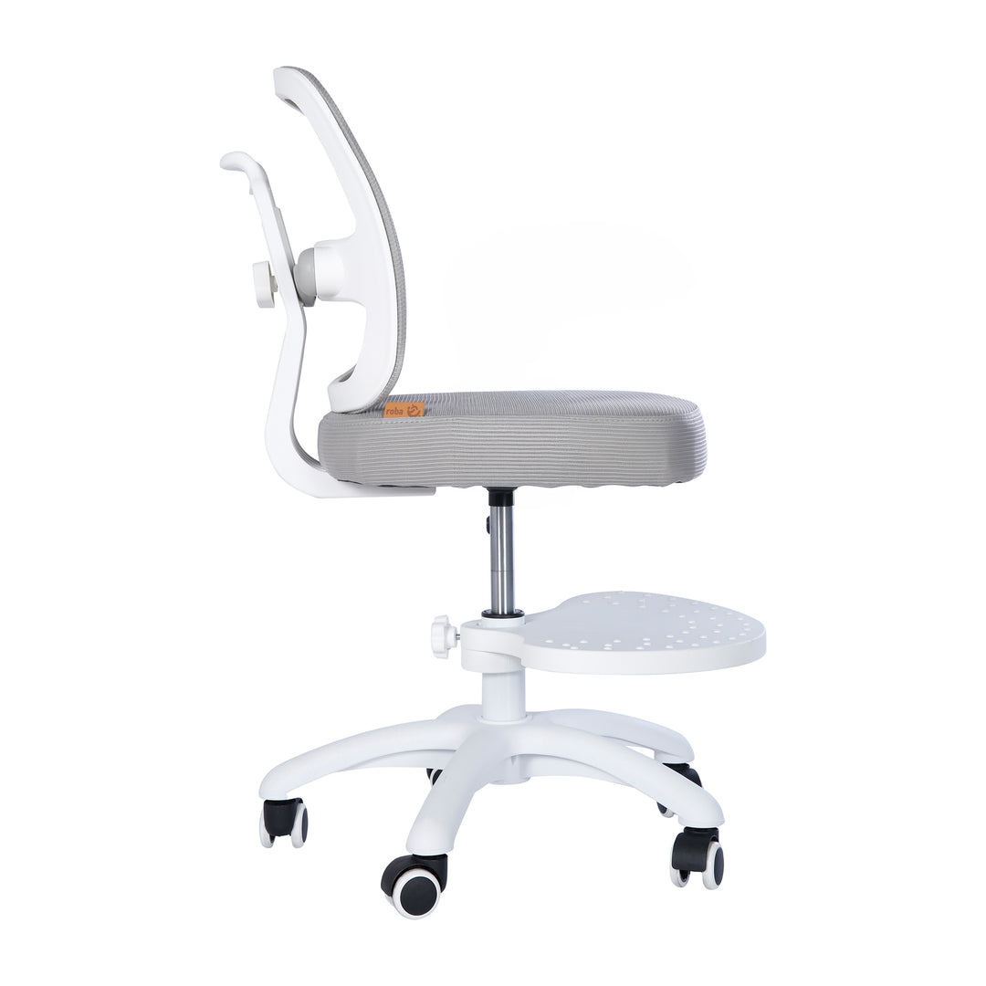 Silla de oficina infantil smart grow 2D- ergonómico silla giratoria - Regulable en altura - Blanco / gris – Recorte (16/36)