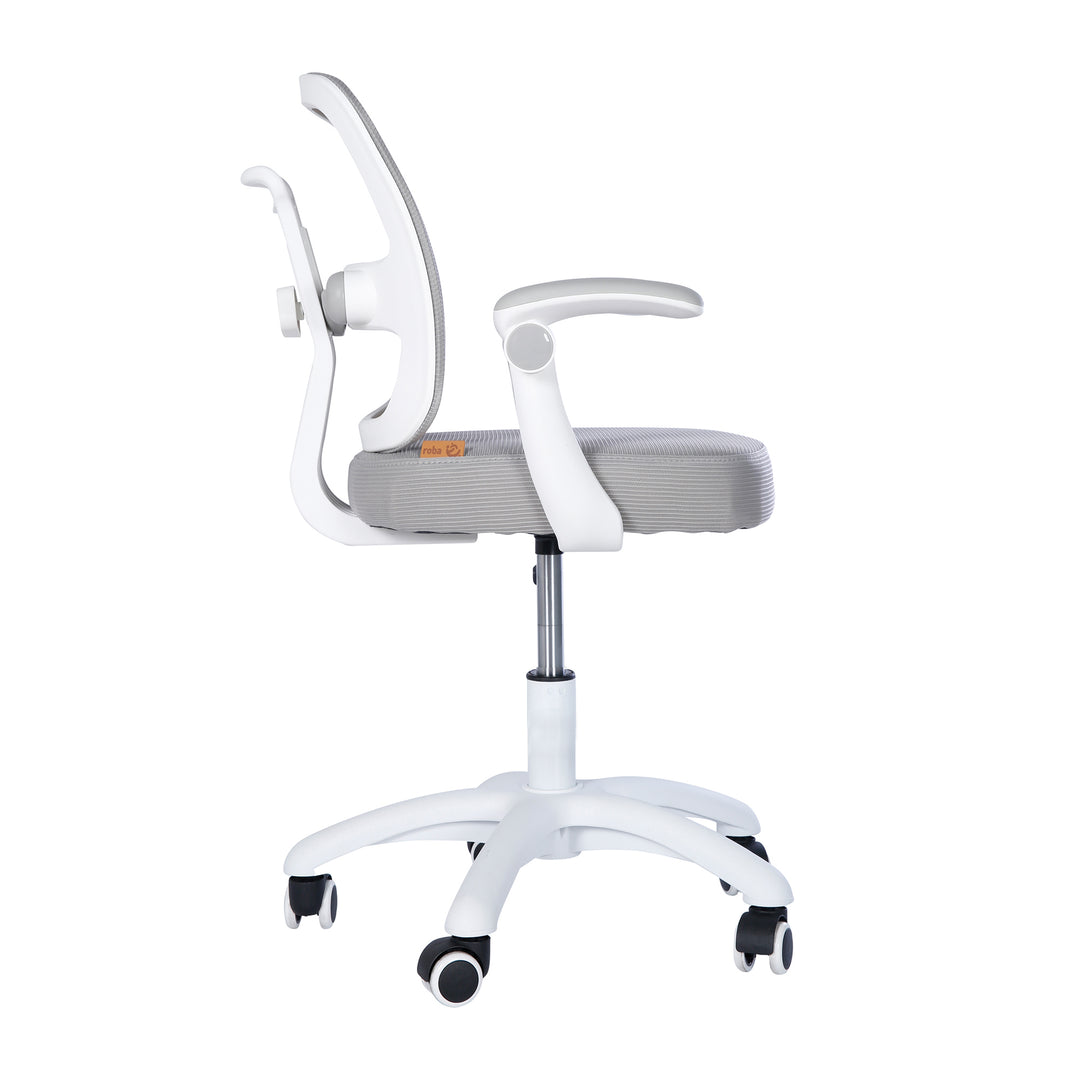 Silla de oficina infantil smart grow 2D- ergonómico silla giratoria - Regulable en altura - Blanco / gris – Recorte (25/36)