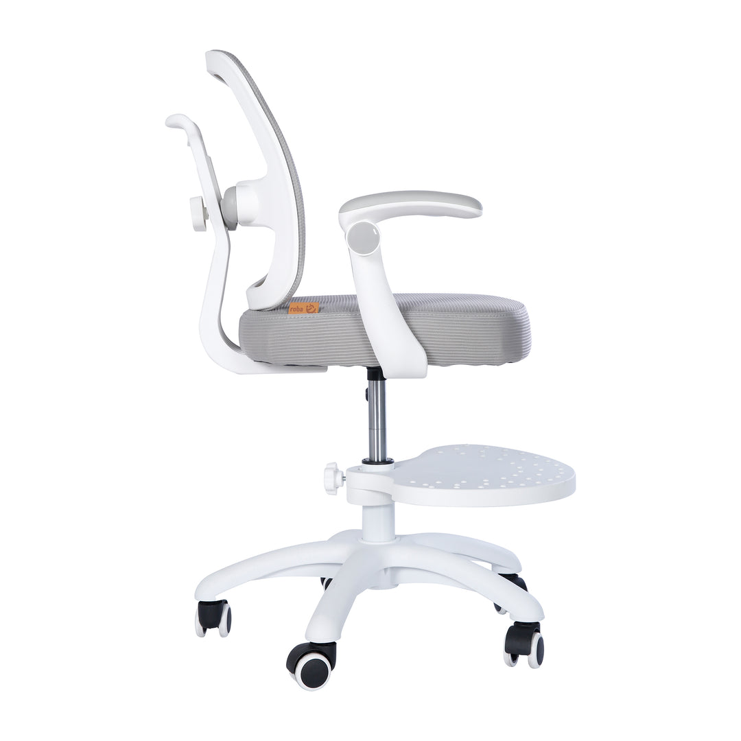 Silla de oficina infantil smart grow 2D- ergonómico silla giratoria - Regulable en altura - Blanco / gris – Recorte (35/36)