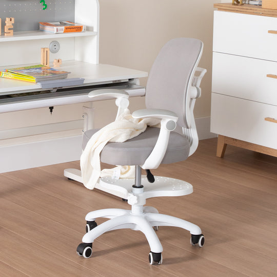 Silla de oficina infantil smart grow 2D- ergonómico silla giratoria - Regulable en altura - Blanco / gris – Foto ambientada (28/36)