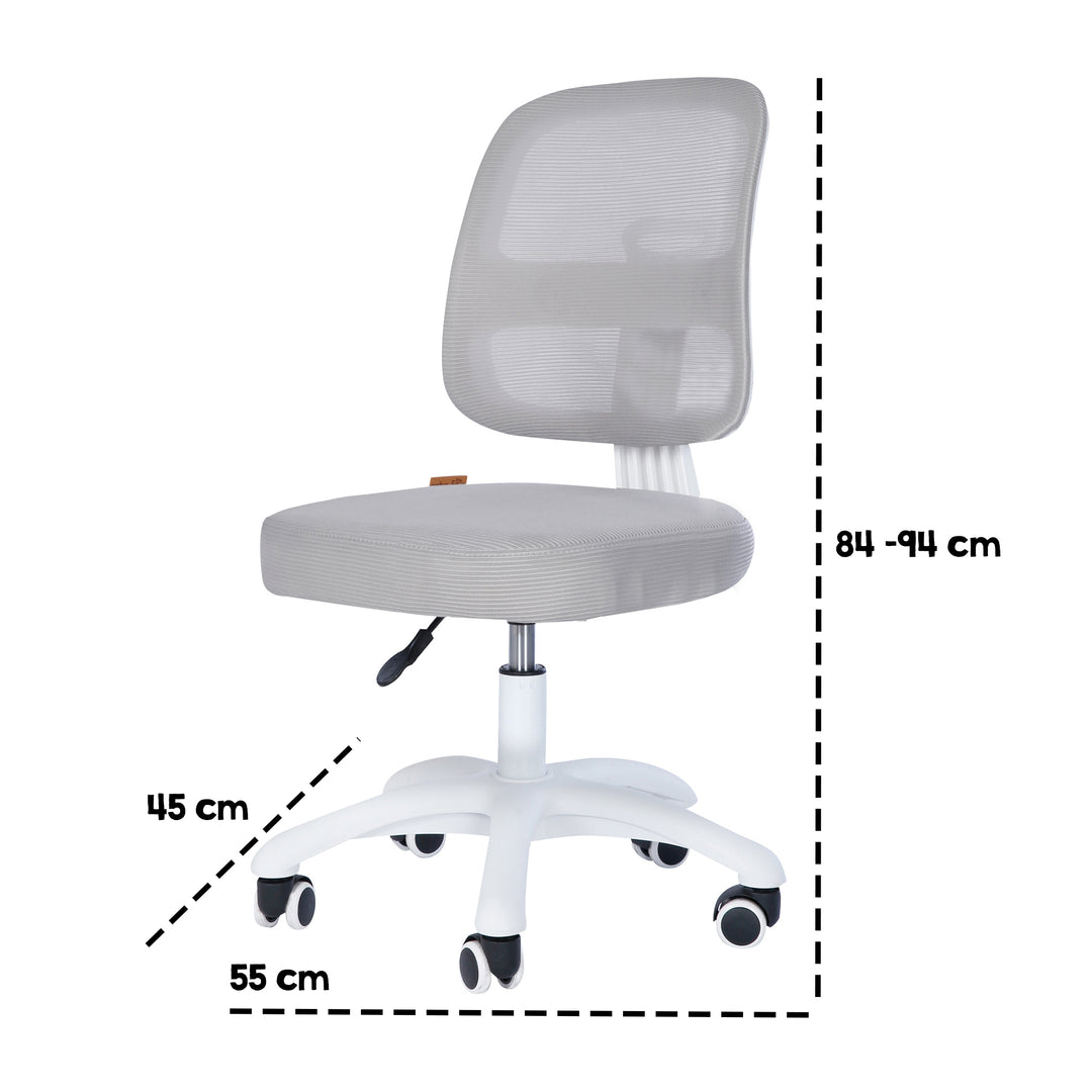 Silla de oficina infantil smart grow 2D- ergonómico silla giratoria - Regulable en altura - Blanco / gris – Infografía (6/36)