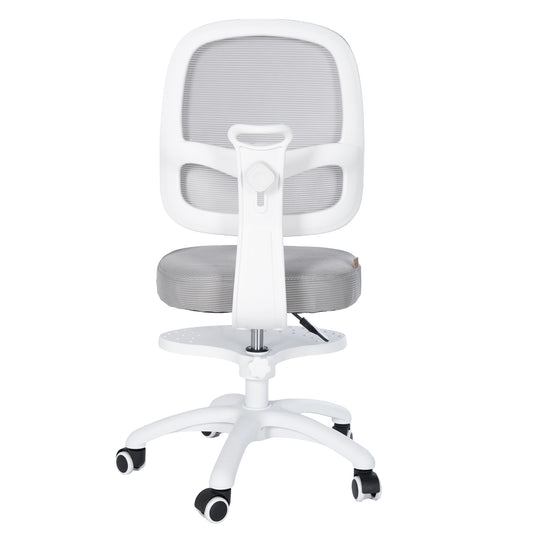 Chaise de bureau enfant smart grow 3D - Ergonomique fauteuil pivotant - Réglable en hauteur - Blanc / gris – Détourage (14/38)