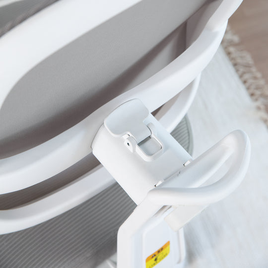 Chaise de bureau enfant smart grow 3D - Ergonomique fauteuil pivotant - Réglable en hauteur - Blanc / gris – Photo de détail (18/38)