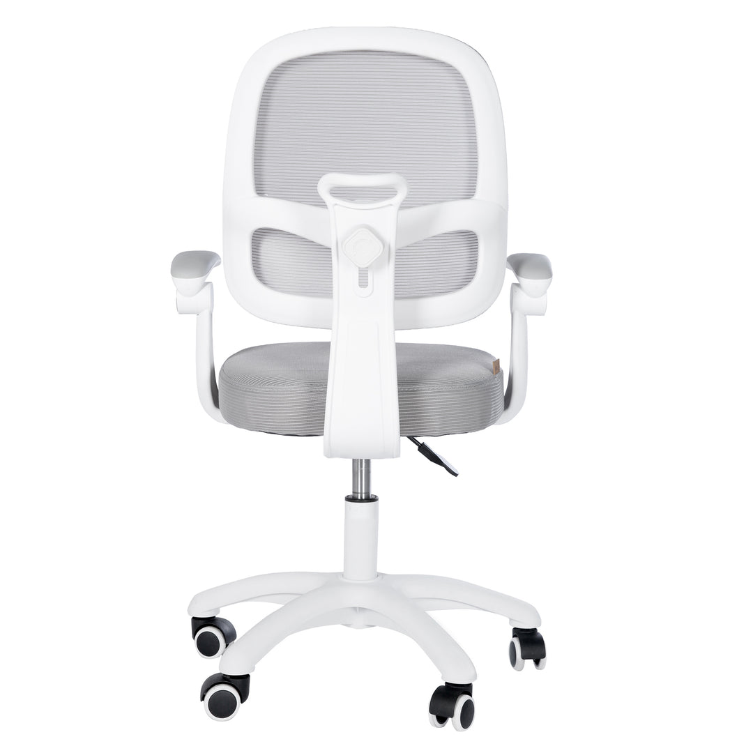 Chaise de bureau enfant smart grow 3D - Ergonomique fauteuil pivotant - Réglable en hauteur - Blanc / gris – Détourage (28/38)