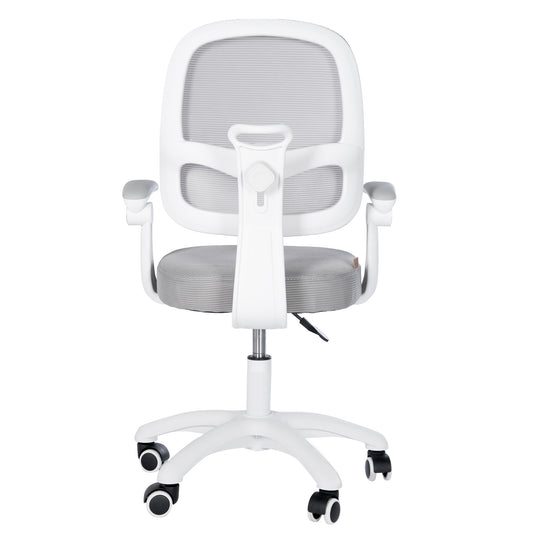 Chaise de bureau enfant smart grow 3D - Ergonomique fauteuil pivotant - Réglable en hauteur - Blanc / gris – Détourage (28/38)