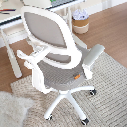 Chaise de bureau enfant smart grow 3D - Ergonomique fauteuil pivotant - Réglable en hauteur - Blanc / gris – Photo d'ambiance (25/38)