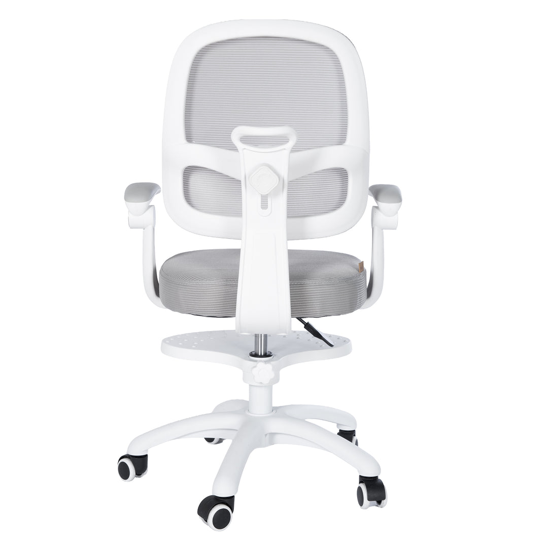 Chaise de bureau enfant smart grow 3D - Ergonomique fauteuil pivotant - Réglable en hauteur - Blanc / gris – Détourage (38/38)