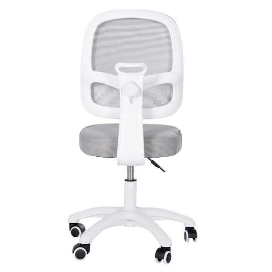 Chaise de bureau enfant smart grow 3D - Ergonomique fauteuil pivotant - Réglable en hauteur - Blanc / gris – Détourage (5/38)