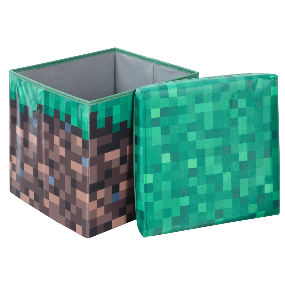 Seduta- e scatola portaoggetti 'Minecraft' - Blocco d'erba piccolo - Tela – Ritaglio (2/3)