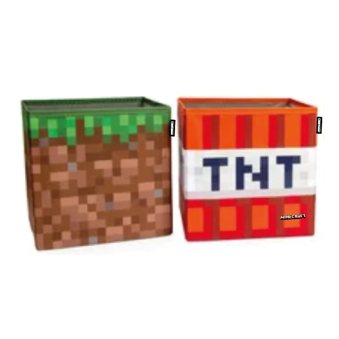 Cajas de tela 'Minecraft' 2er set - Plegable bloque de hierba y TNT - Lona – Recorte (7/11)