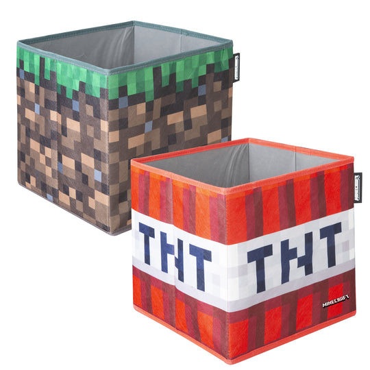 Cajas de tela 'Minecraft' 2er set - Plegable bloque de hierba y TNT - Lona – Recorte (1/11)