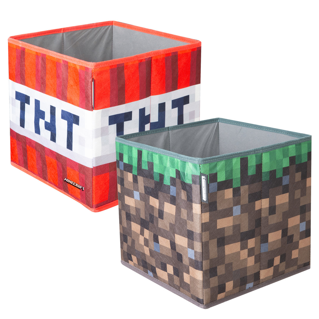 Cajas de tela 'Minecraft' 2er set - Plegable bloque de hierba y TNT - Lona – Recorte (10/11)