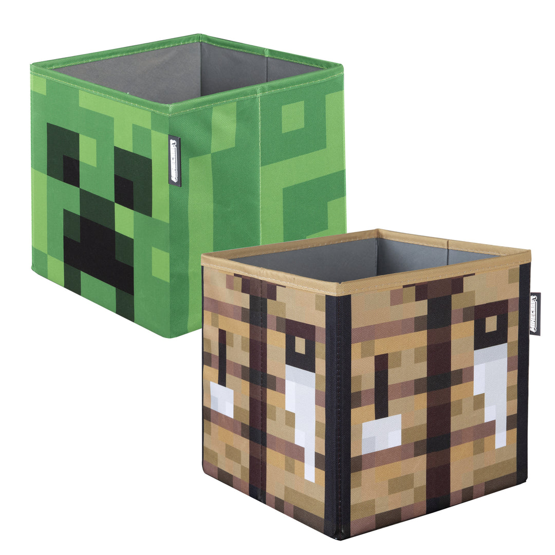 Fabric Boxes 2er Set 'Minecraft' Made of Canvas - Foldable - Creeper and Wooden Box – Cutout (8/9)
