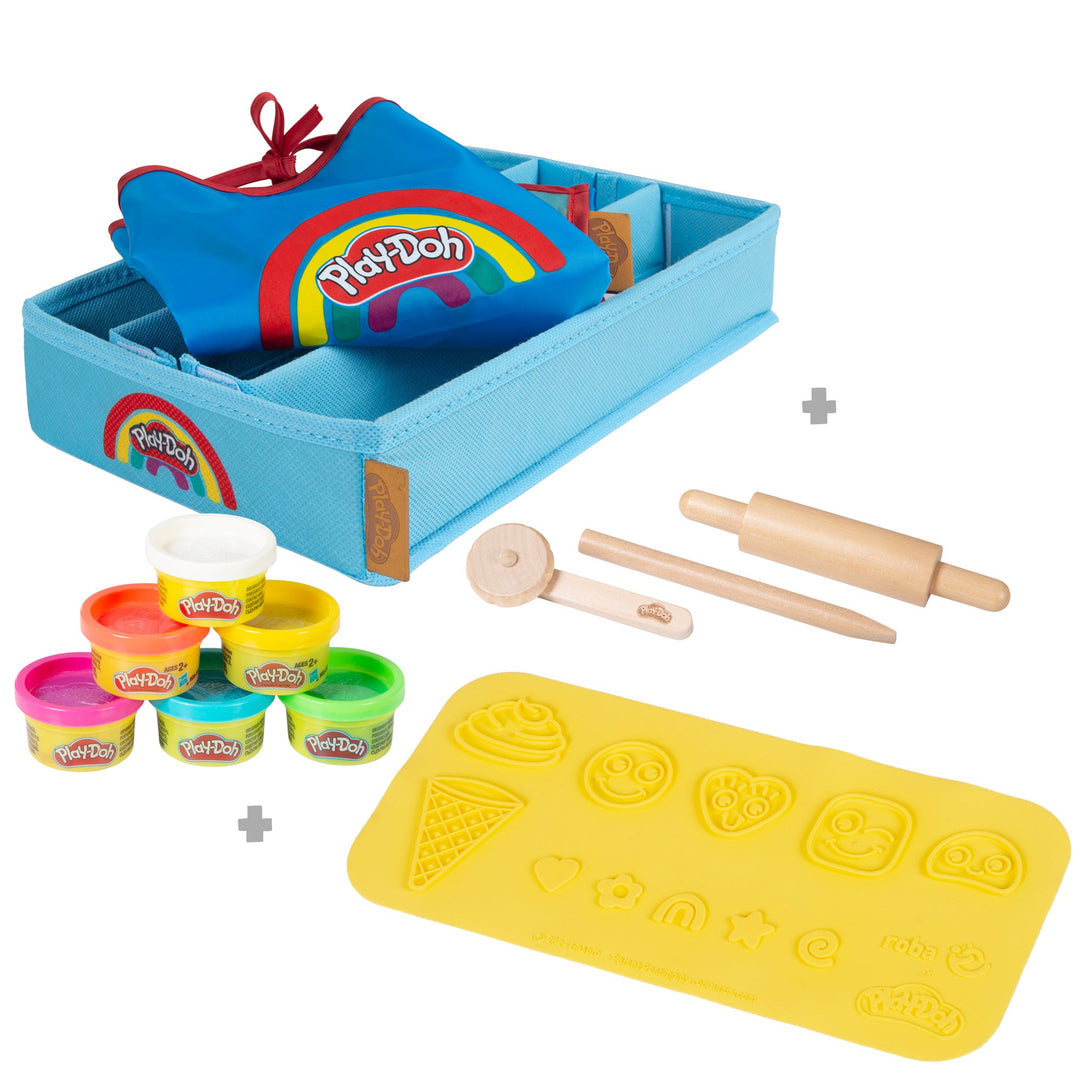 roba x Play-Doh Set mit Kreativmatte, Knetdosen, Box, Schürze & Holzwerkzeugen – Freisteller (1/13)
