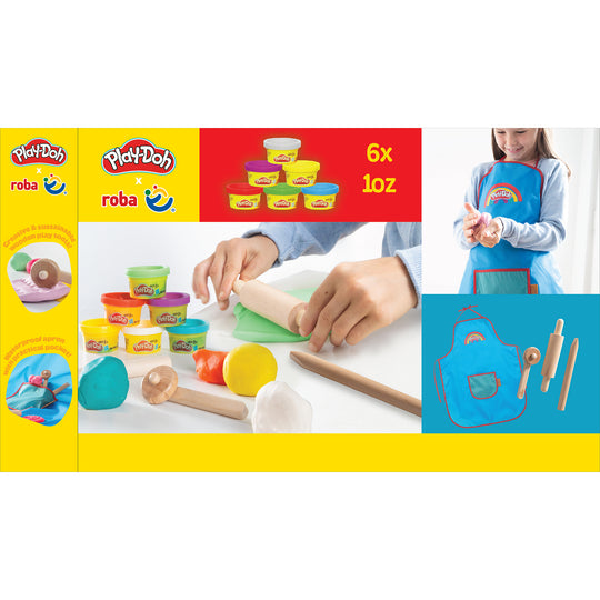 Roba x Play-Doh Compact Play Set - Holzwerkzeuge, Play-Dough Tubs & Apron – Product Image (6/12)