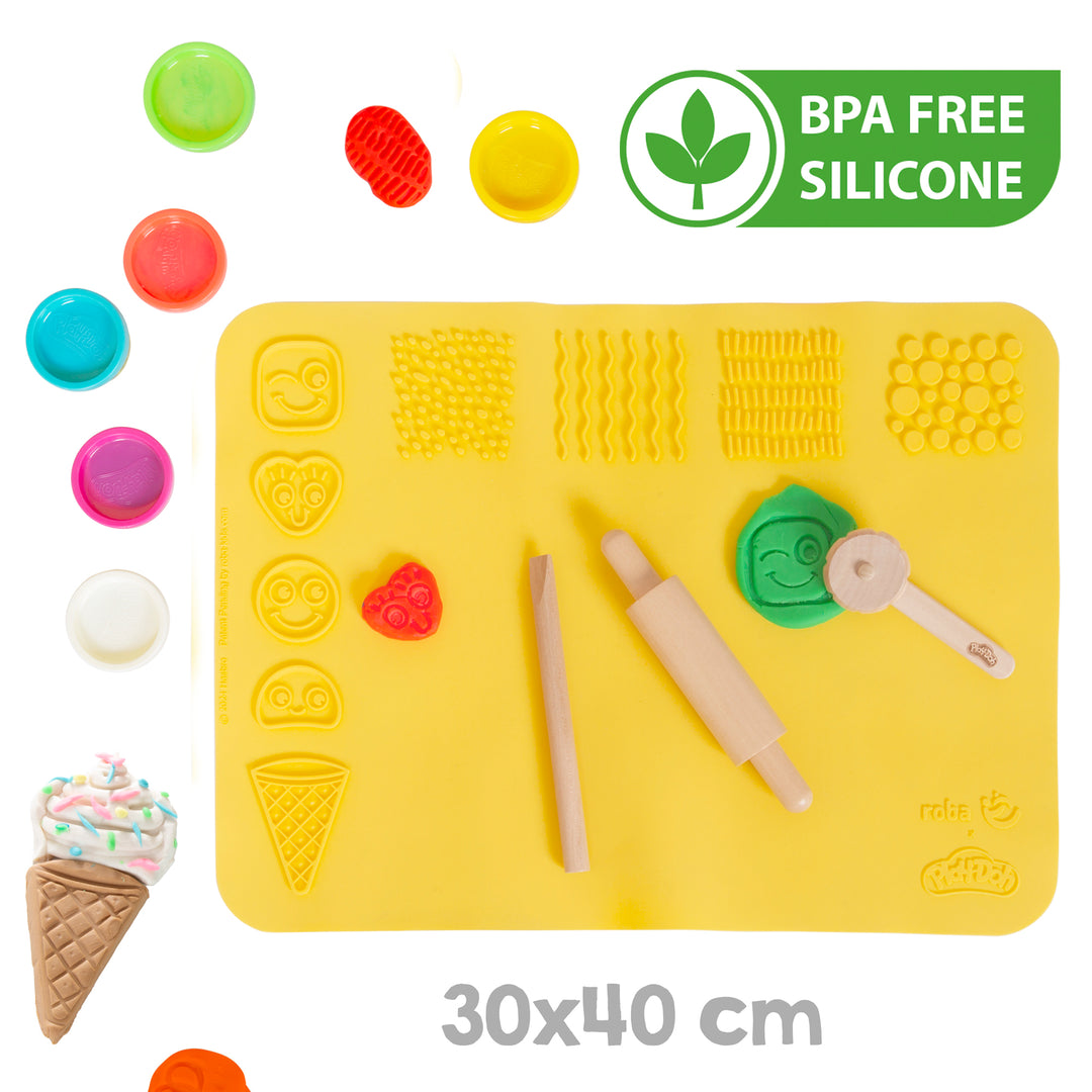 Roba x Play-Doh Play Set with 3D-Kreativmatte, Wooden Tools, Play-Dough Tubs – Cutout (2/13)