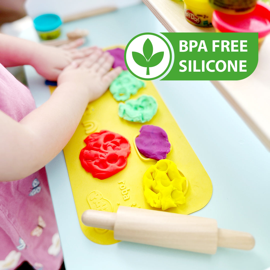 Roba x Play-Doh Play Set with 3D-Kreativmatte, Wooden Tools, Play-Dough Tubs – Infographic (9/13)