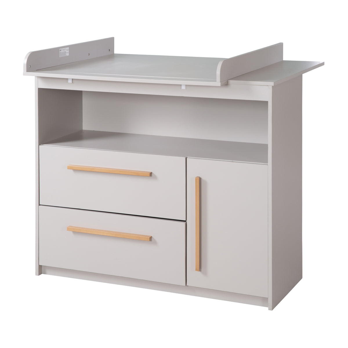 Changing Table Lea incl. Changing Top Attachment - Handles Made of Wood - Beige / Grey – Cutout (1/11)