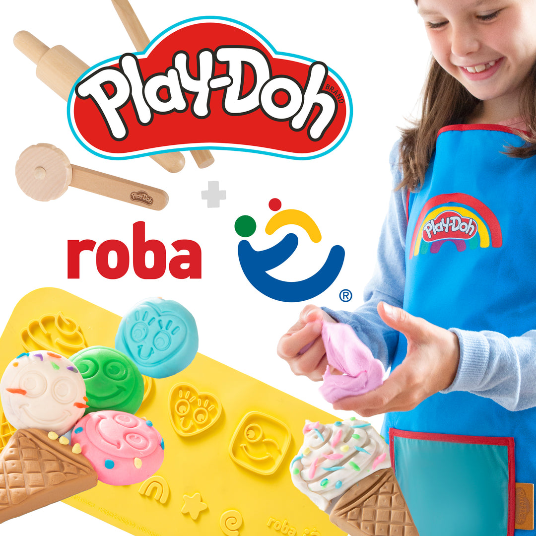 Roba x Play-Doh Compact Play Set - Holzwerkzeuge, Play-Dough Tubs & Apron – Product Image (12/12)