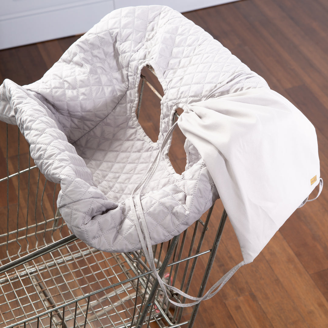Shopping Cart Cover 'roba Style' for Babies incl. Carrying Backpack - Light Grey – Lifestyle Image (5/6)